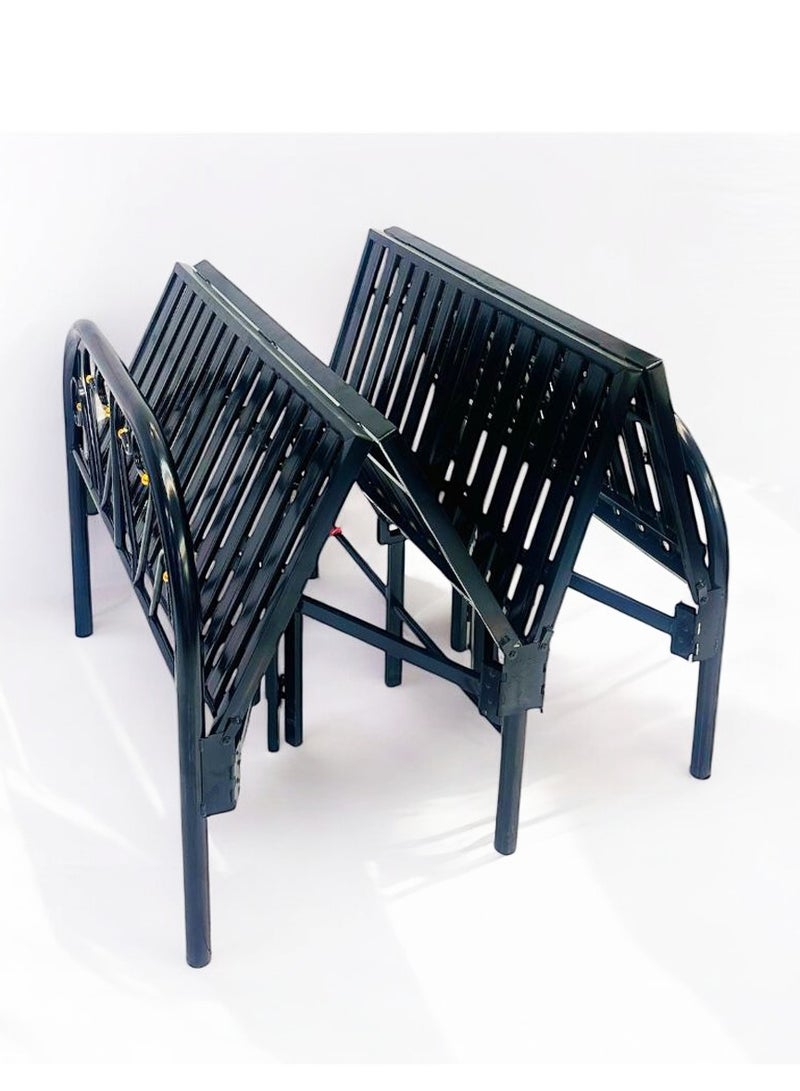 ميرال سرير مفرد حديد قابل للطي والتعديل مقاس 90×190 سم – تصميم عملي شديد التحمل لتوفير المساحة والاستخدام المتعدد - Image 5